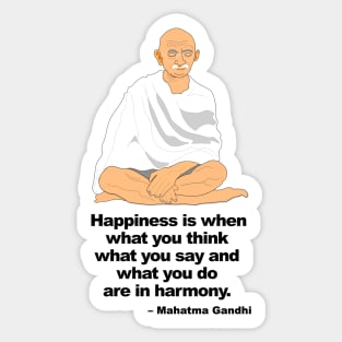 Gandhi On Happiness Sticker